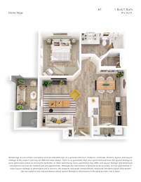 A 1 Bed/1 Bath apartment in Adobe Ridge is 812 square feet.