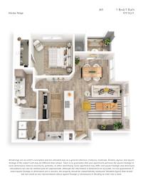 A floor plan of a one bedroom apartment with a bath.