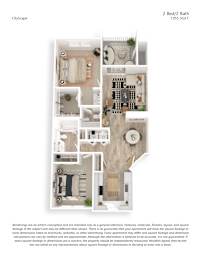 A floor plan of a 2 Bed/2 Bath apartment sized 1,055 SQFT.