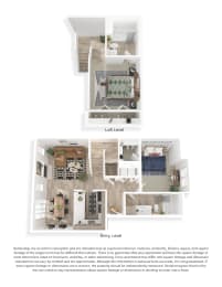 1x2 loft floor plan