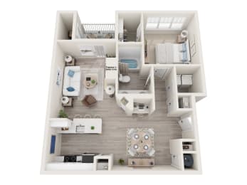 a 2 bedroom192 sq ft floor plan