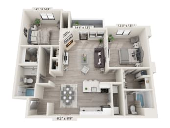 a 2103 square foot floor plan  studio