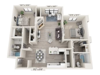 a 2103 sq ft floor plan  studio