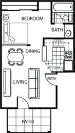 Studio Floorplan at Villatree Apartments, Arizona