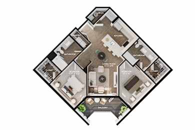 A black and white diagram of a house layout.