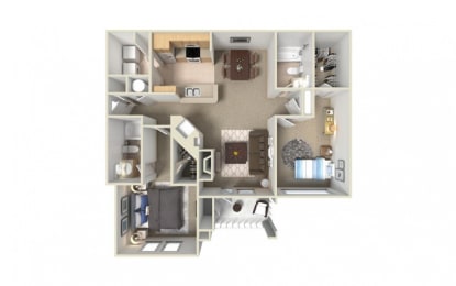 a floor plan with a bedroom and a living room