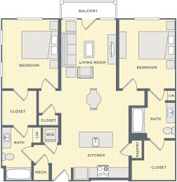 a floor plan of a house with bedrooms and a living room