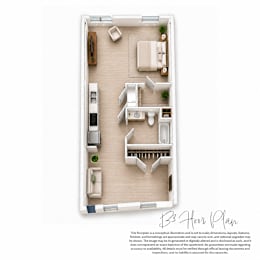 A floor plan of a B3 apartment.