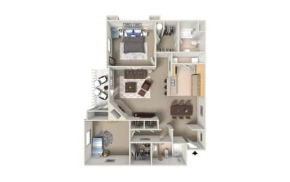 a floor plan of a home with a bedroom and a living room
