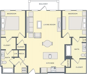 a floor plan of a unit with a bedroom and a living room