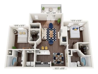 a 1 bedroom floor plan  503 square feet
