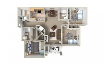 a floor plan with a bedroom and a living room