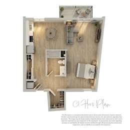A 3D Floor Plan of a residential apartment.