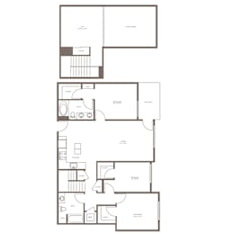 A black and white floor plan of an apartment.