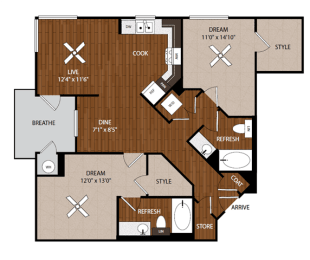 B9 two bedroom two bathroom
