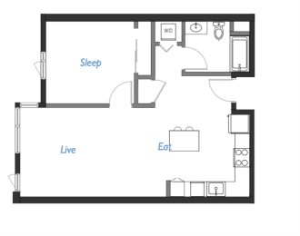 One bedroom one bathroom