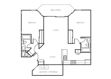 Floor Plan A + Twin Primary Suites