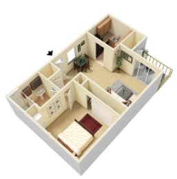 One Bedroom Floor Plan at Central Park, La Mesa