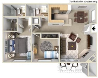 San Remo Floorplan Two Bedroom Two Bath at Central Park, La Mesa California