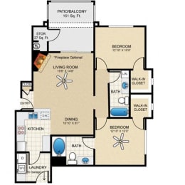 Two bedroom two bathroom