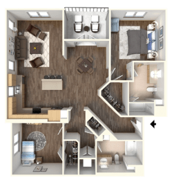 2 bed 2 bath D at Sola at Pacific Highlands Ranch Apartments, San Diego, CA
