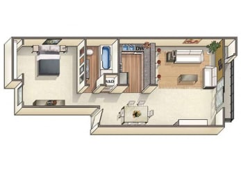 One bedroom one bathroom