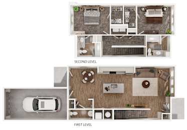 Floor Plan  Cantle 2 bed, 2.5 bath floorplan