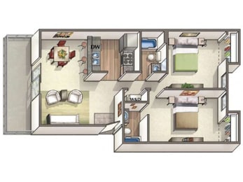 Two bedroom Two bathroom