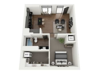a 3d floor plan of a103103  1 bedroom
