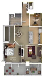 D2 Floor Plan at 1600 Glenarm Place, Denver, 80202