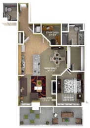 D3 Floor Plan at 1600 Glenarm Place, Denver, Colorado
