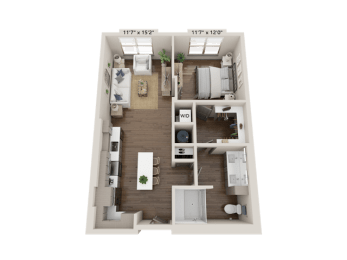 A4 One Bedroom Floorplan  at Novus, Colorado, 80124