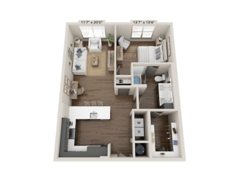 A5 One Bedroom Floorplan  at Novus, Lone Tree