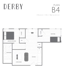 a floor plan of a bedroom floor plan ideal for roommates