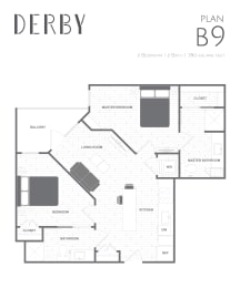 a floor plan of a bedroom apartment