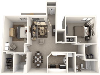 a floor plan of a two bedroom apartment