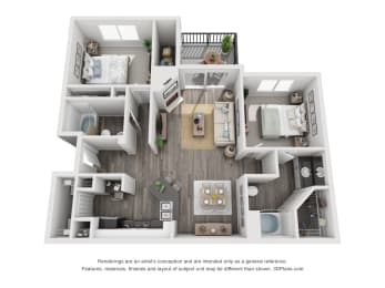 The Birch floor plan at Eagle Glen Apartments, Murrieta