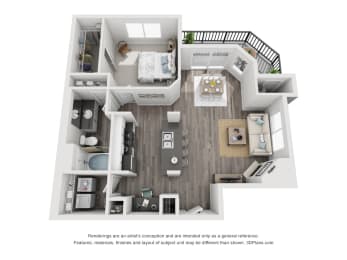 The Pine floor plan at Eagle Glen Apartments, Murrieta, CA