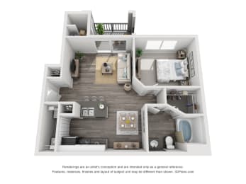 The Spruce floor plan at Eagle Glen Apartments, Murrieta California