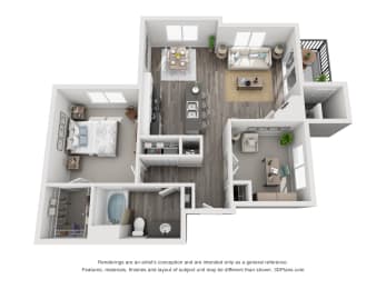 The Sycamore floor plan at Eagle Glen Apartments, Murrieta, 92563