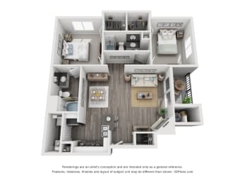 The Willow floor plan at Eagle Glen Apartments, Murrieta, 92563