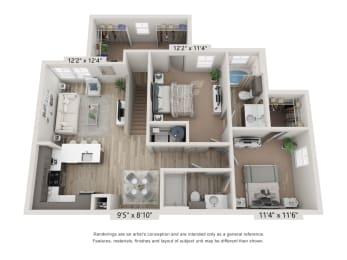 B1A Floorplan at Emerson at Trace, San Marcos, TX, 78666