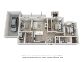 C1B Floorplan at Emerson at Trace, San Marcos, TX, 78666
