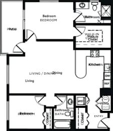 A black and white image of a house floor plan.