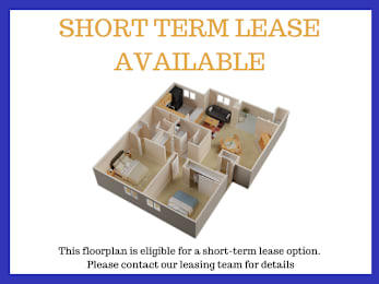 A floor plan is available for a short-term lease.