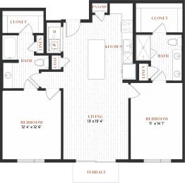 two bedroom floorplan