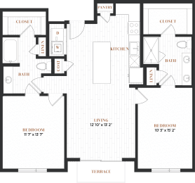 two bedroom floorplan