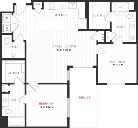 two bedroom floorplan