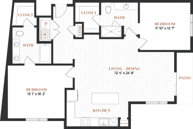two bedroom floor plan