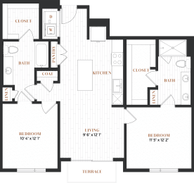 two bedroom floorplan